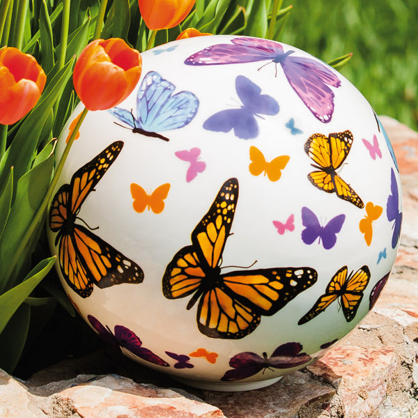 Fluttering Butterflies Gazing Globe by August Grove