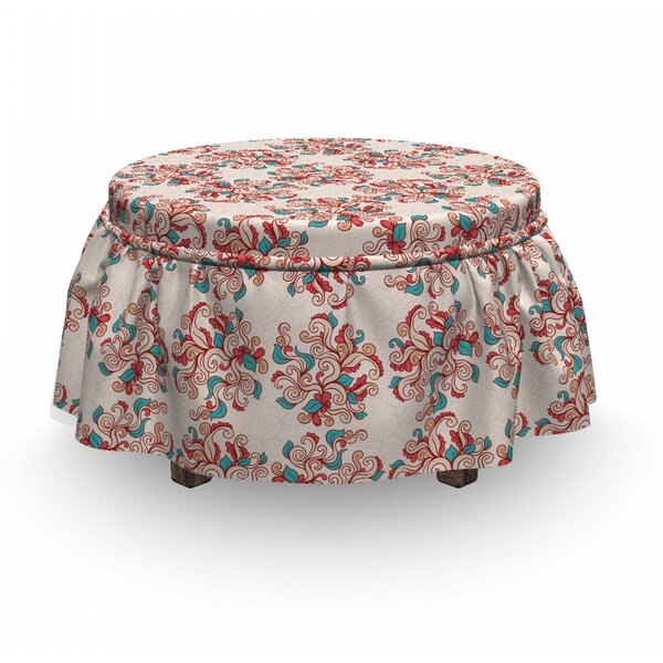 Spring Swirl Foliage Ottoman Slipcover (Set Of 2) By East Urban Home
