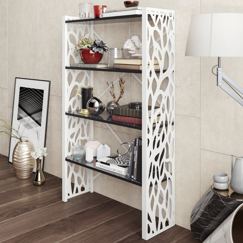 Orren Ellis Kenison 58 H X 35 W Metal Etagere Bookcase Wayfair