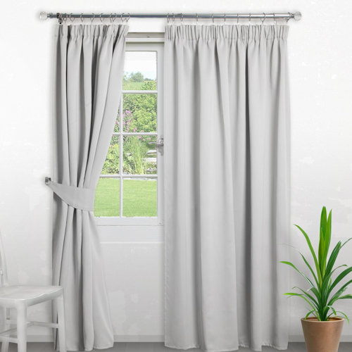 Pencil Pleat Blackout Thermal Curtain Symple Stuff Colour: Silver, Panel Size: Width 168cm x Drop 229cm