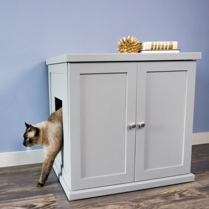 Cathey Wooden Litter Box Cabinet Cathey Wooden Litter Box Cabinet