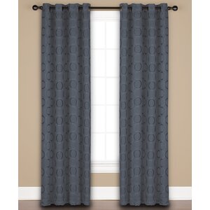 Halo Geometric Semi-Sheer Grommet Single Curtain Panel