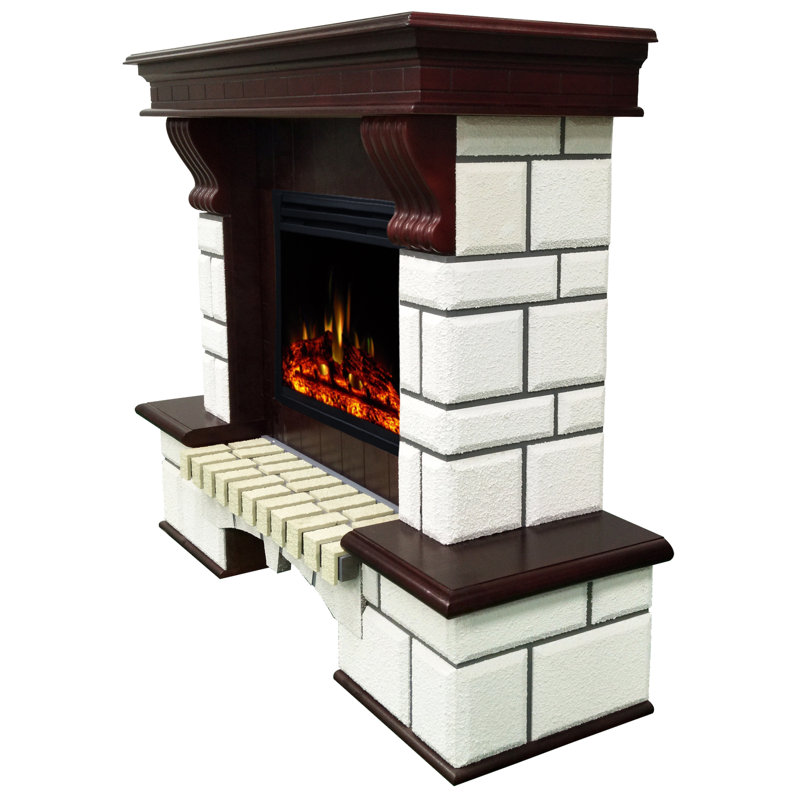 Red Barrel Studio Hearthstone Faux Brick Mantel Electric Fireplace