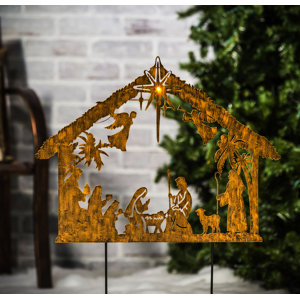 Evergreen Enterprises, Inc Solar Illuminated Nativity Garden Stake ...
