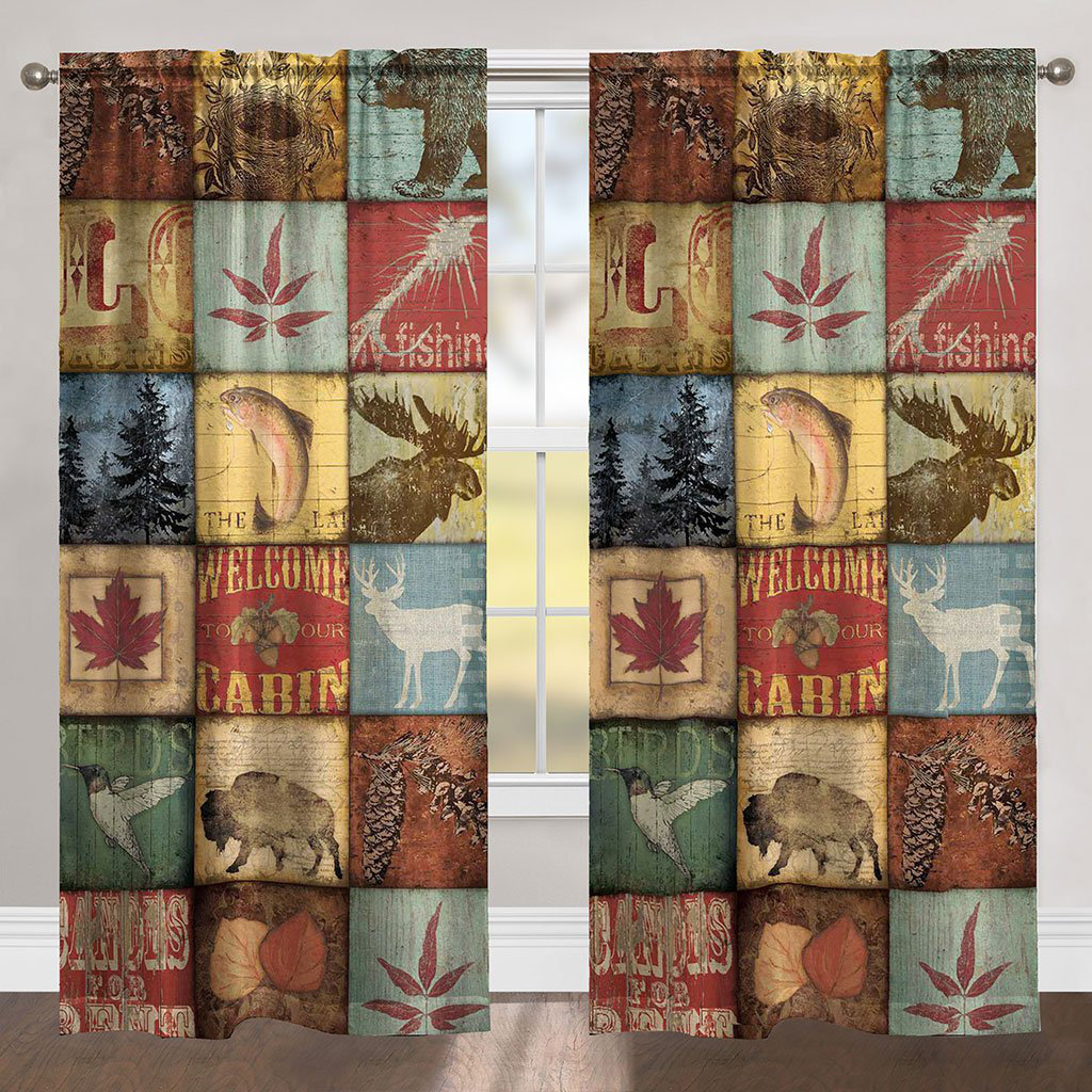 Loon Peak Lodge Patchwork Blackout Outdoor Single Curtain Panel Wayfair