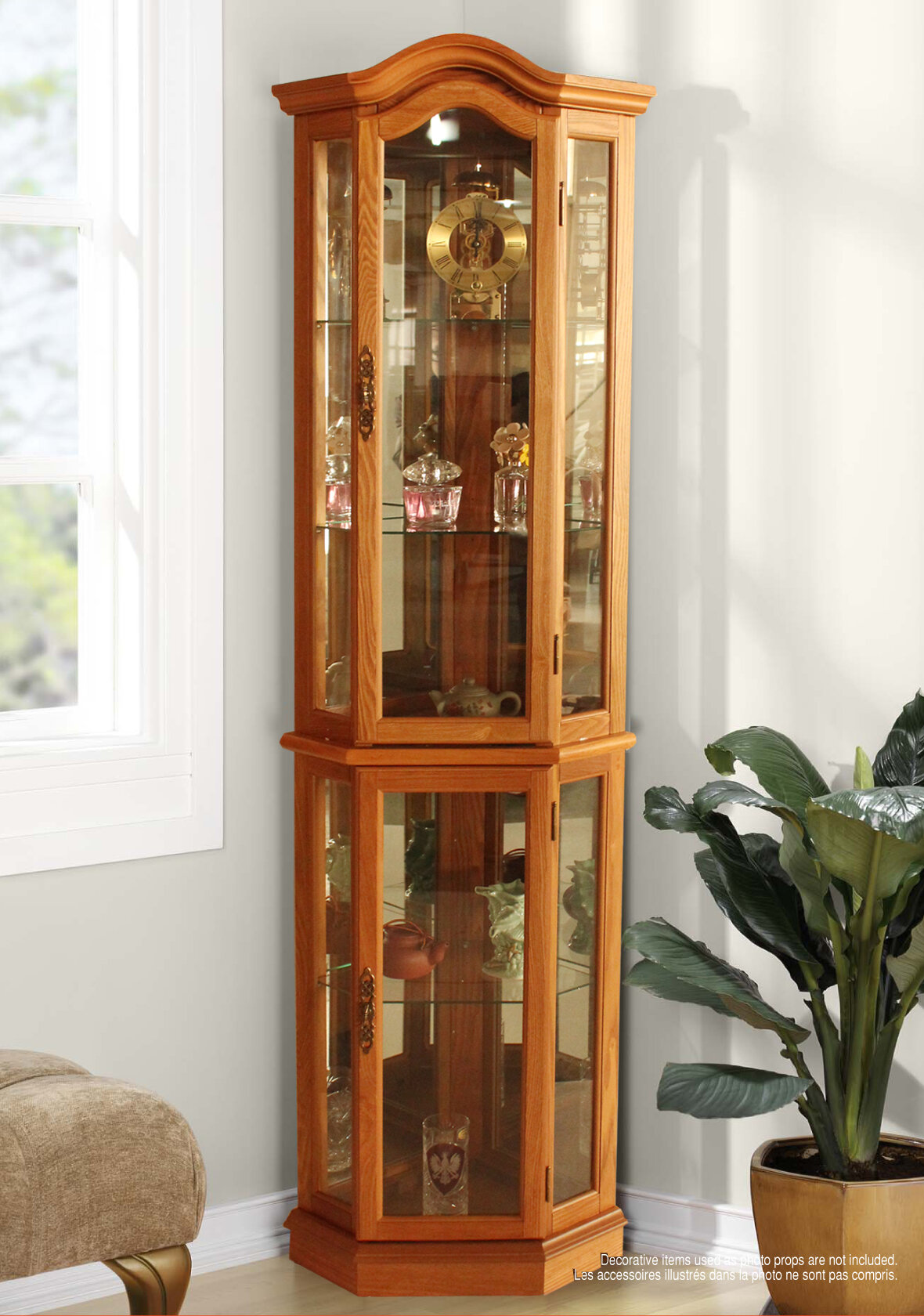 Randalstown Lighted Corner Curio Cabinet Andover Mills Orice