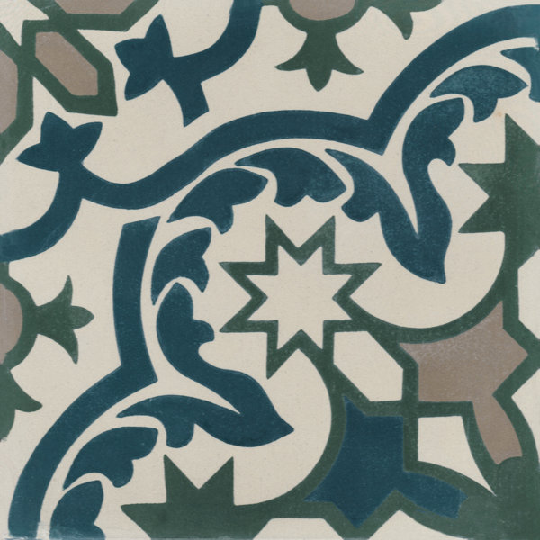 Havana Cantina 8 x 8 Cement Field Tile in Blue/Off-White by Villa Lagoon Tile