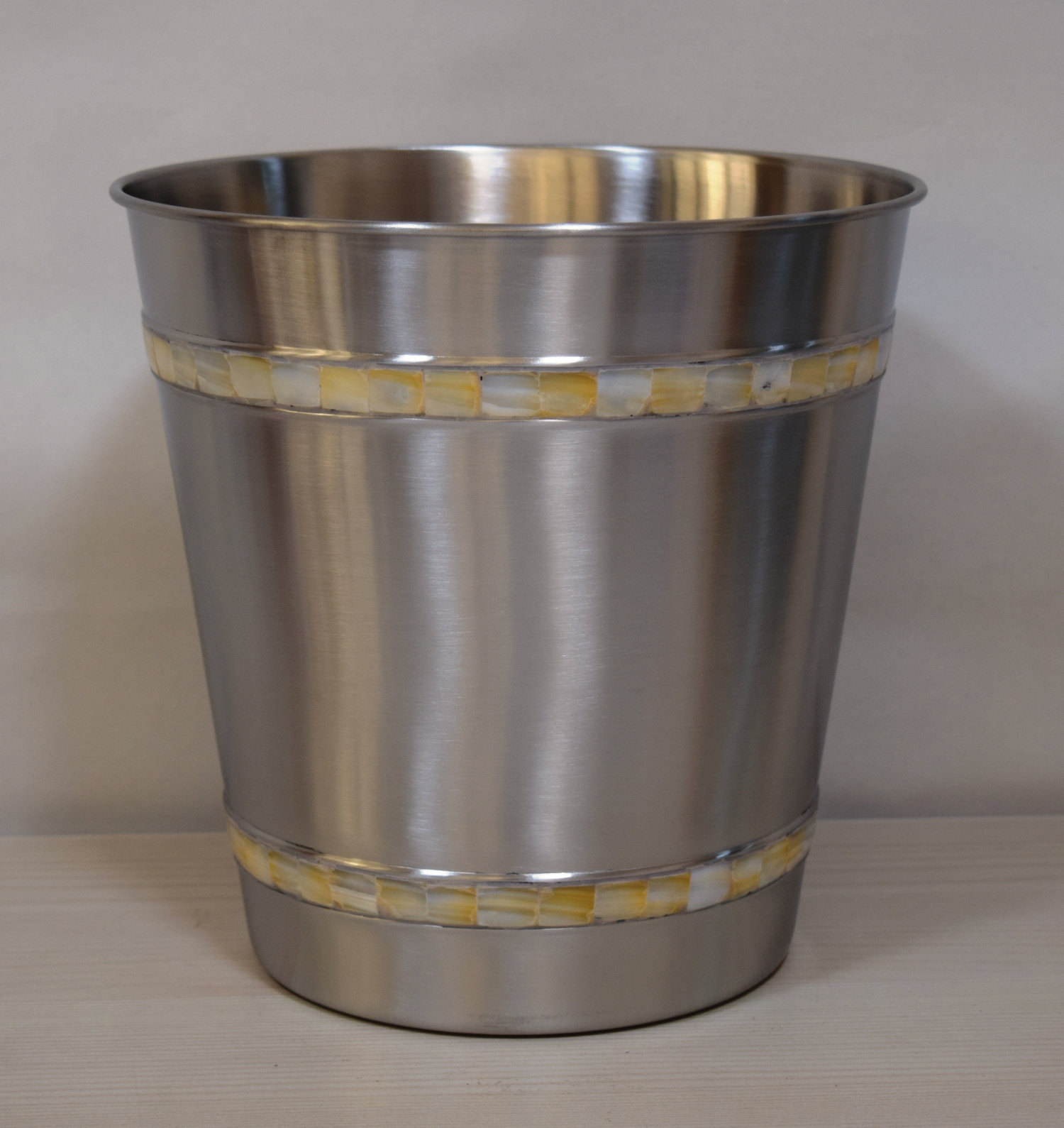 Fashion Home Mother Of Pearl 3 Gallon Waste Basket Reviews Wayfair