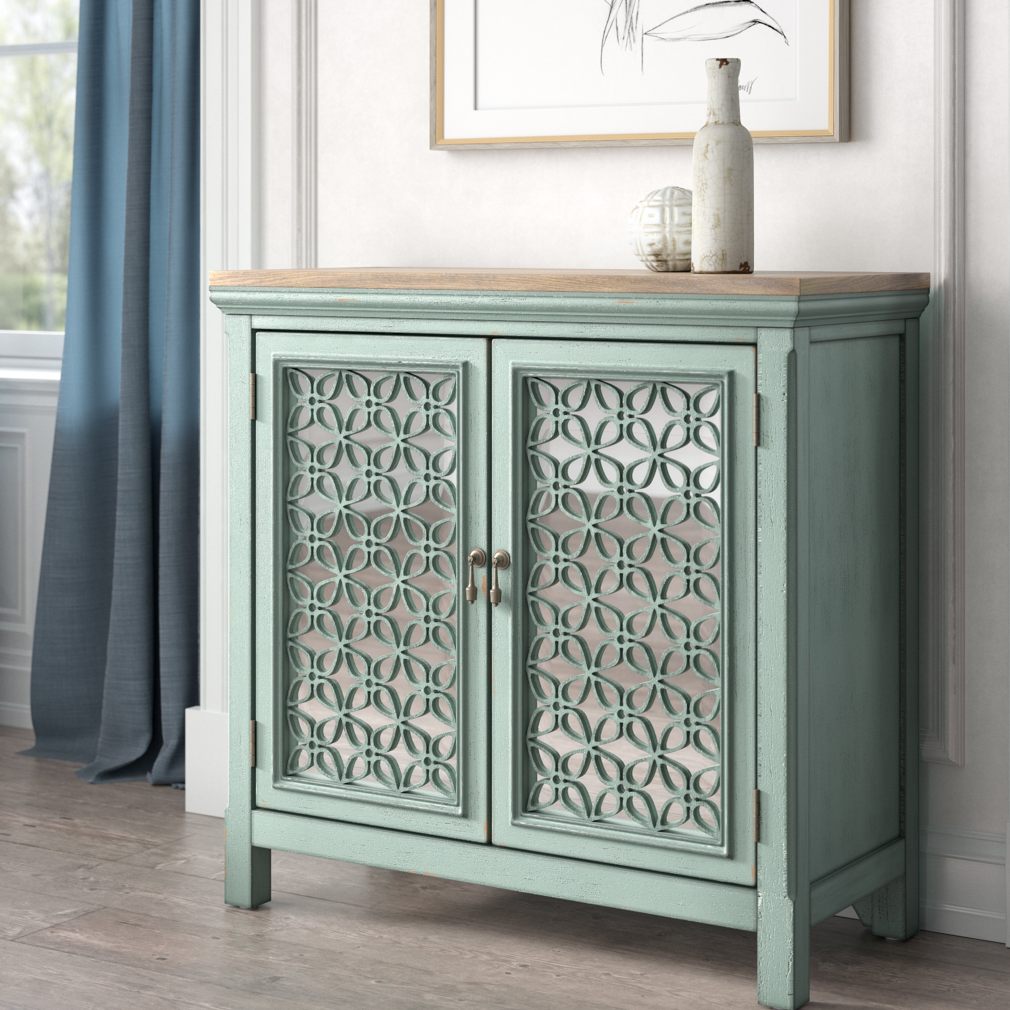 Kelly Clarkson Home Del 2 Door Mirrored Accent Cabinet Reviews 2 Door Mirrored Accent Cabinet