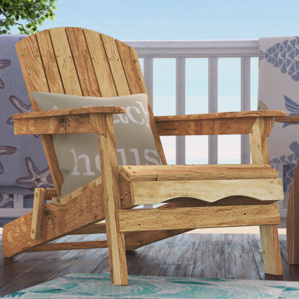Surrey Wood Adirondack Chair with Ottoman by Beachcrest Home| @ $143.99