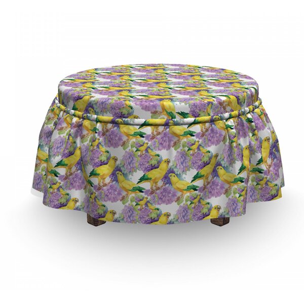 Tropical Parrot Birds Ottoman Slipcover (Set Of 2) By East Urban Home