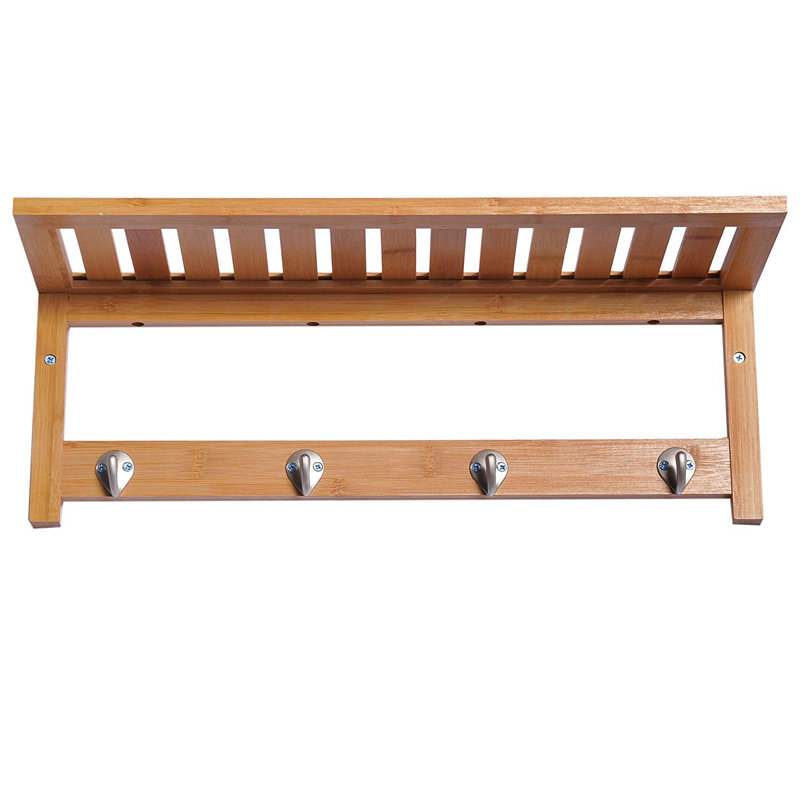 Millwood Pines Amiya Bamboo Wood Entryway Wall Mounted Coat Rack Reviews Wayfair