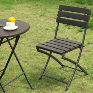 Folding Patio Dining Chairs You Ll Love Wayfair Danielson Bistro Style Folding Patio Dining Chair Set Of 2
