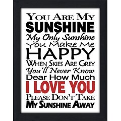 You Are My Sunshine Wall Art Wayfair