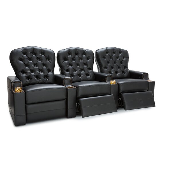Leather Home Theater Row Seating (Row Of 3) By Red Barrel Studio