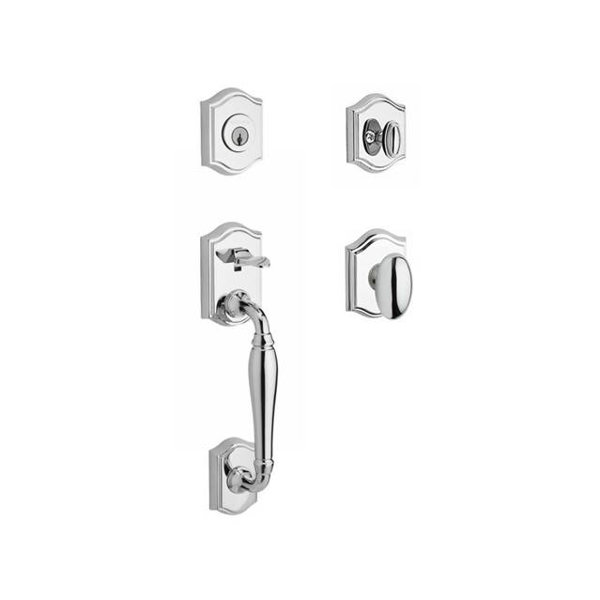 Westcliff Single Cylinder Handleset with Ellipse Knob and Traditional Arch Rose by Baldwin