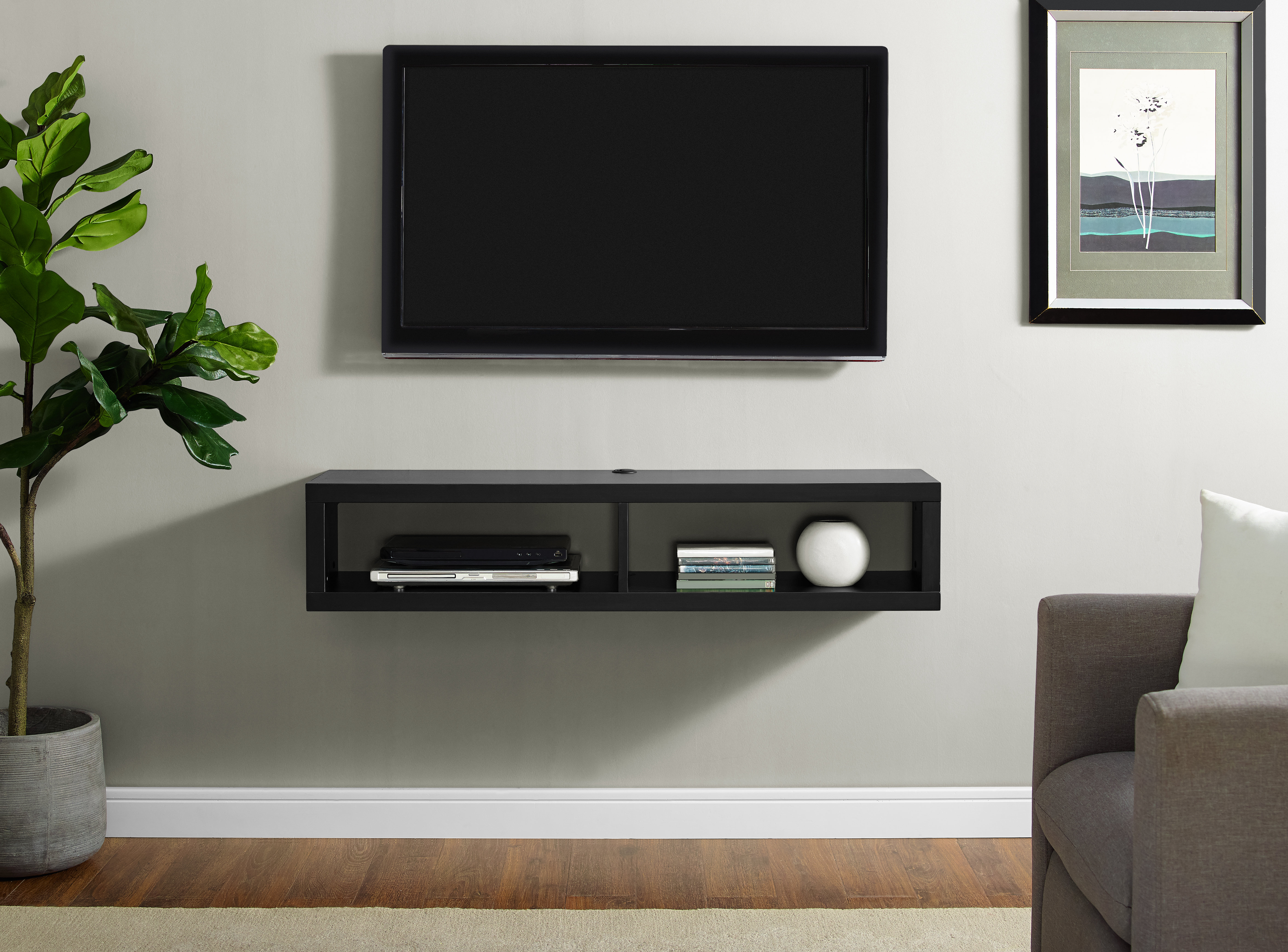 Eu Martin Furniture Shallow Wall Mounted Tv Stand For Tvs Up To 49 Shallow Wall Mounted Tv Stand For Tvs