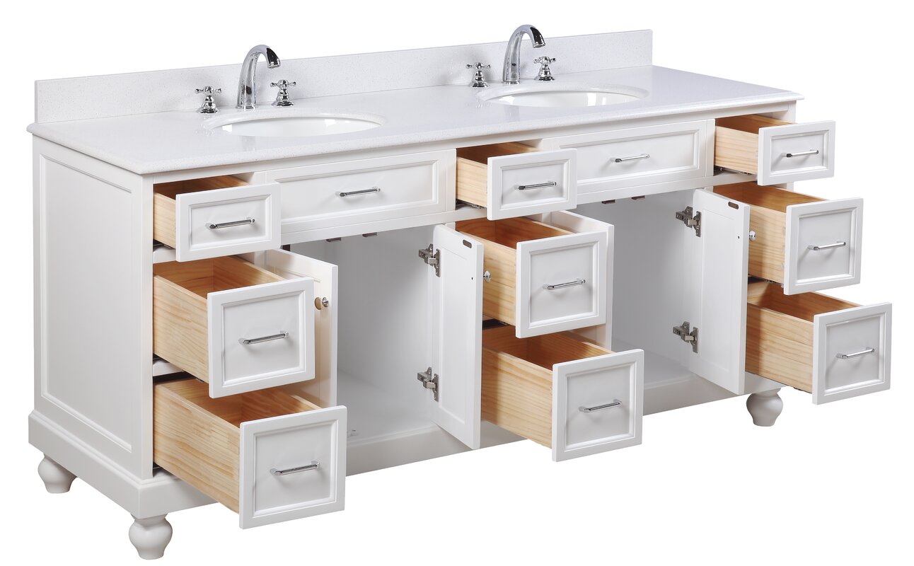 Amelia 72 Double Bathroom Vanity Set