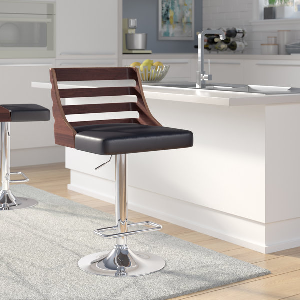 Bridges Adjustable Height Swivel Bar Stool by Wade Logan