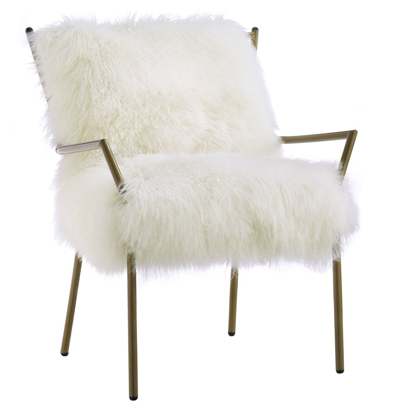 Cozy modern chic Paris apartment decorating ideas! Ottavio Modern #Sheepskin Armchair