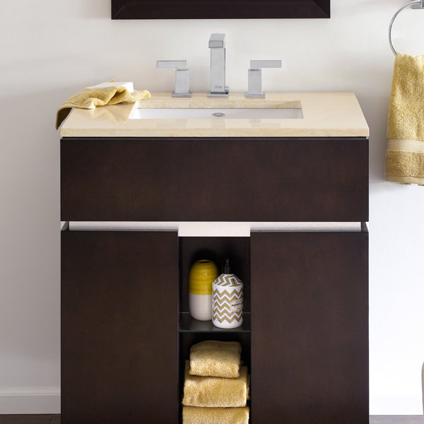 Studio Ceramic Rectangular Undermount Bathroom Sink with Overflow