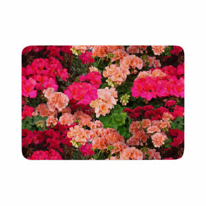 Louise Machado Geranios Floral Memory Foam Bath Rug