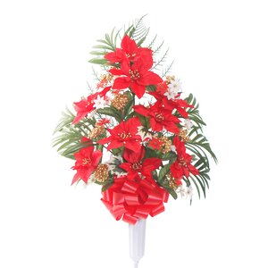 Signature Poinsettia Floral Vase Arrangement