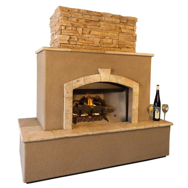 Tuscan Concrete Gas Outdoor Fireplace by Kokomo Grills
