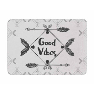 Boho Good Vibes by Famenxt Memory Foam Bath Mat