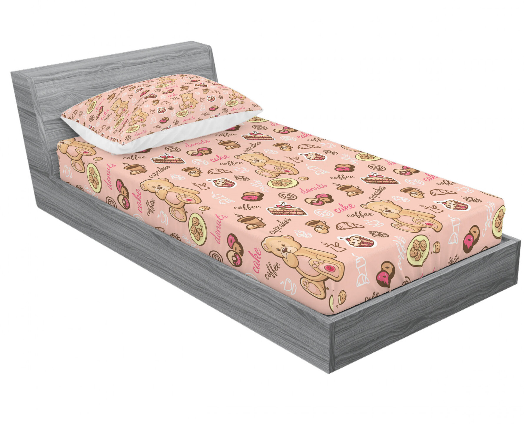 teddy bear pink bedding