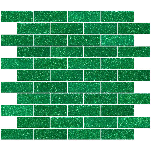 1 x 3 Glass Subway Tile in Emerald Green by Susan Jablon