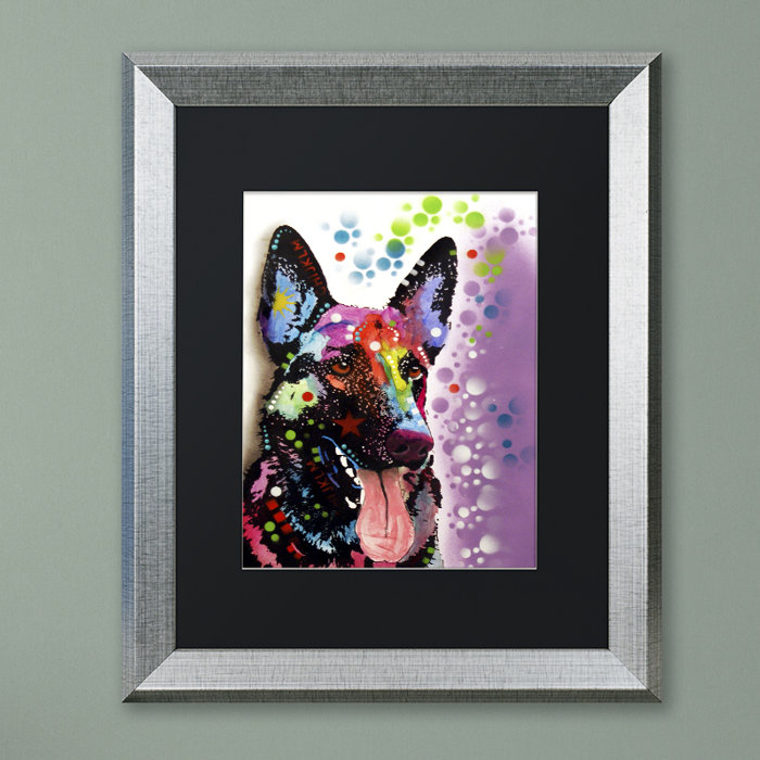 Trademark Art German Shepherd Ii Matted Framed Graphic Art On