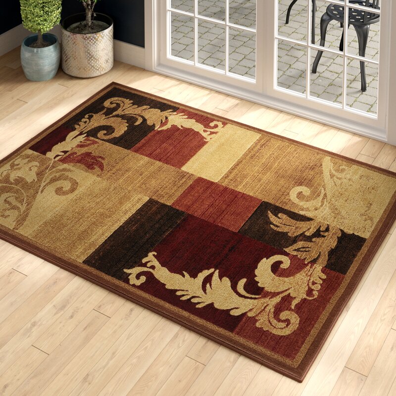 Fleur De Lis Living Esqueda Floral Brown Red Area Rug & Reviews 