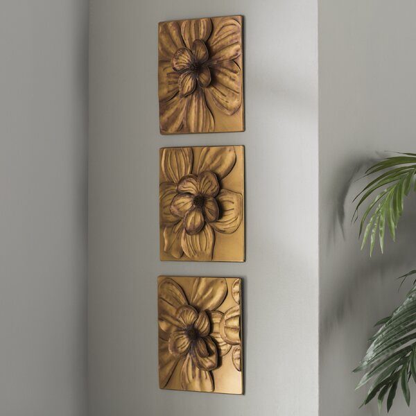 3 Piece Magnolia Brown Panel Wall Décor Set by Three Posts