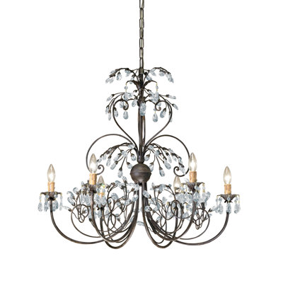 Victoria 6 Light Swarovski Spectra Crystal Candle Chandelier Crystorama