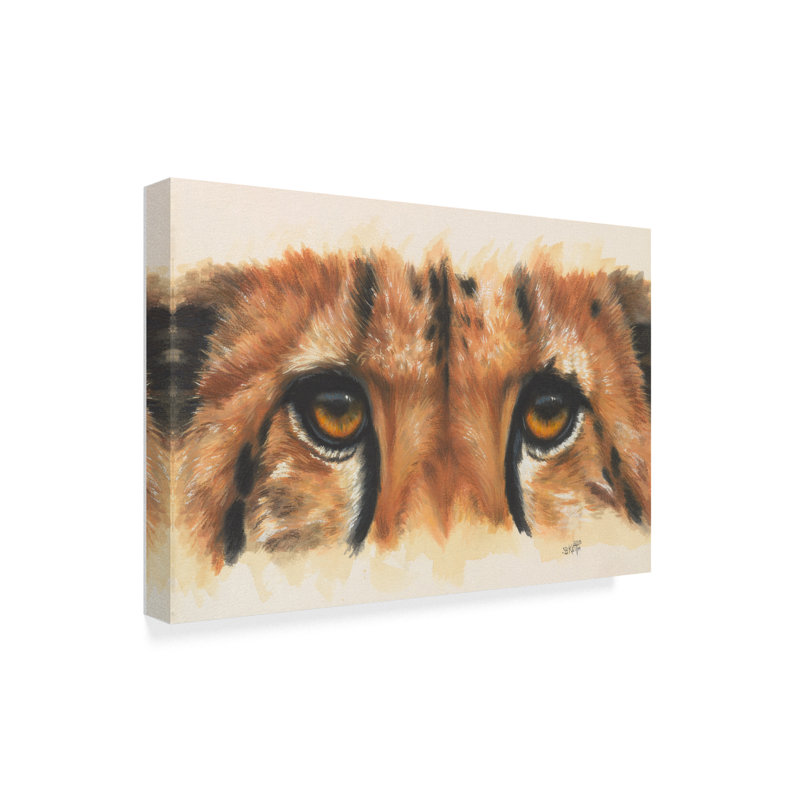 Trademark Art Eye Catching Cheetah Oil Painting Print On Wrapped