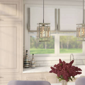Everly Quinn Vella 1 Light Single Rectangle Pendant Wayfair Ca