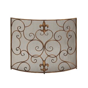 Single Panel Metal Fireplace Screen