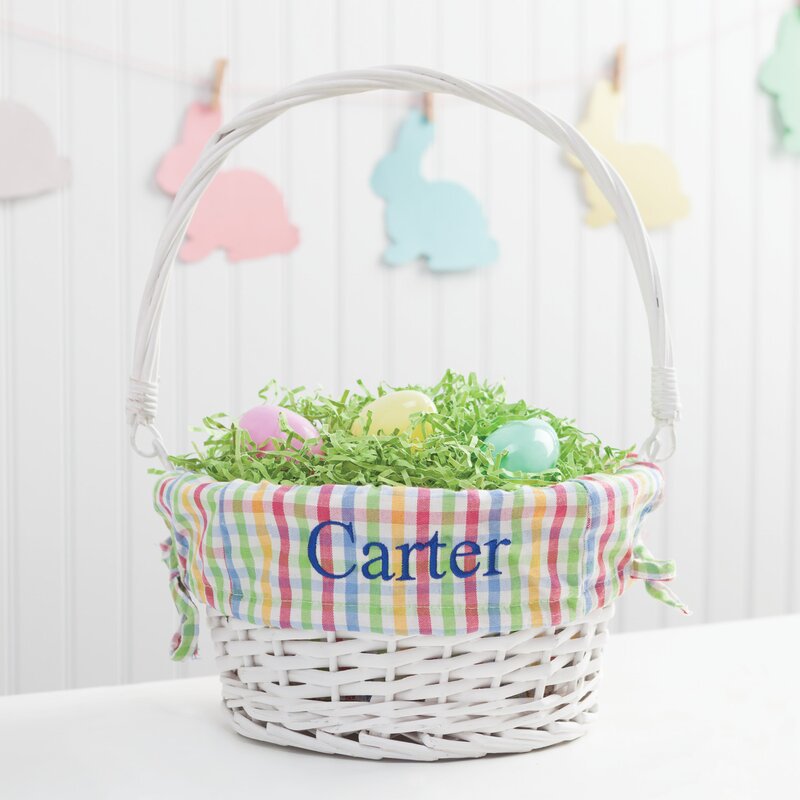 The Holiday Aisle Personalized Easter Wicker Basket & Reviews | Wayfair