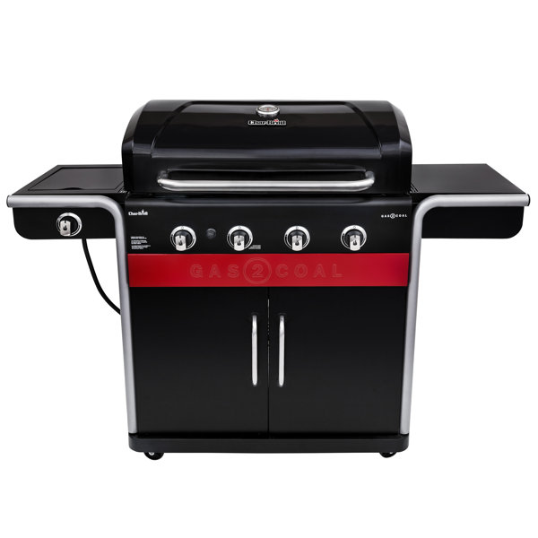 Gas2Coal 4-Burner Propane Gas and Charcoal Grill b
