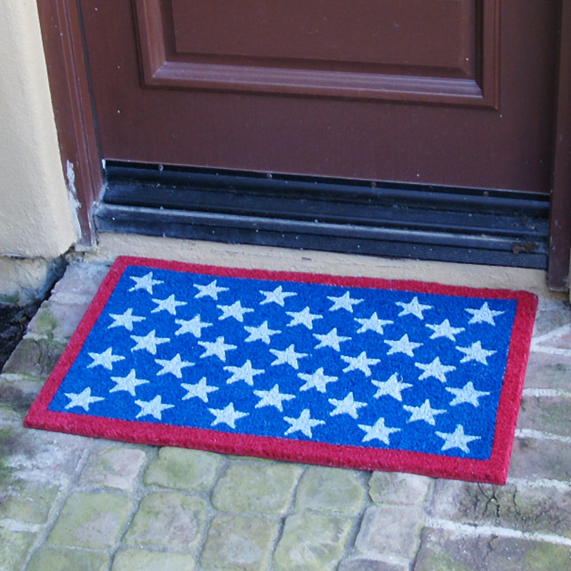 Rubber Cal Inc Patriotic American Flag 30 In X 18 In Non Slip