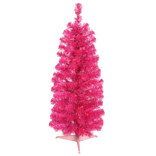 Pink Christmas Trees You Ll Love Wayfair 2 Hot Pink Pine Trees Artificial Christmas Tree With 35 Incandescent Single Colored Lights Stand