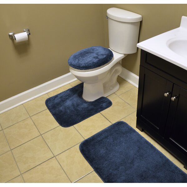 navy bathroom rug set