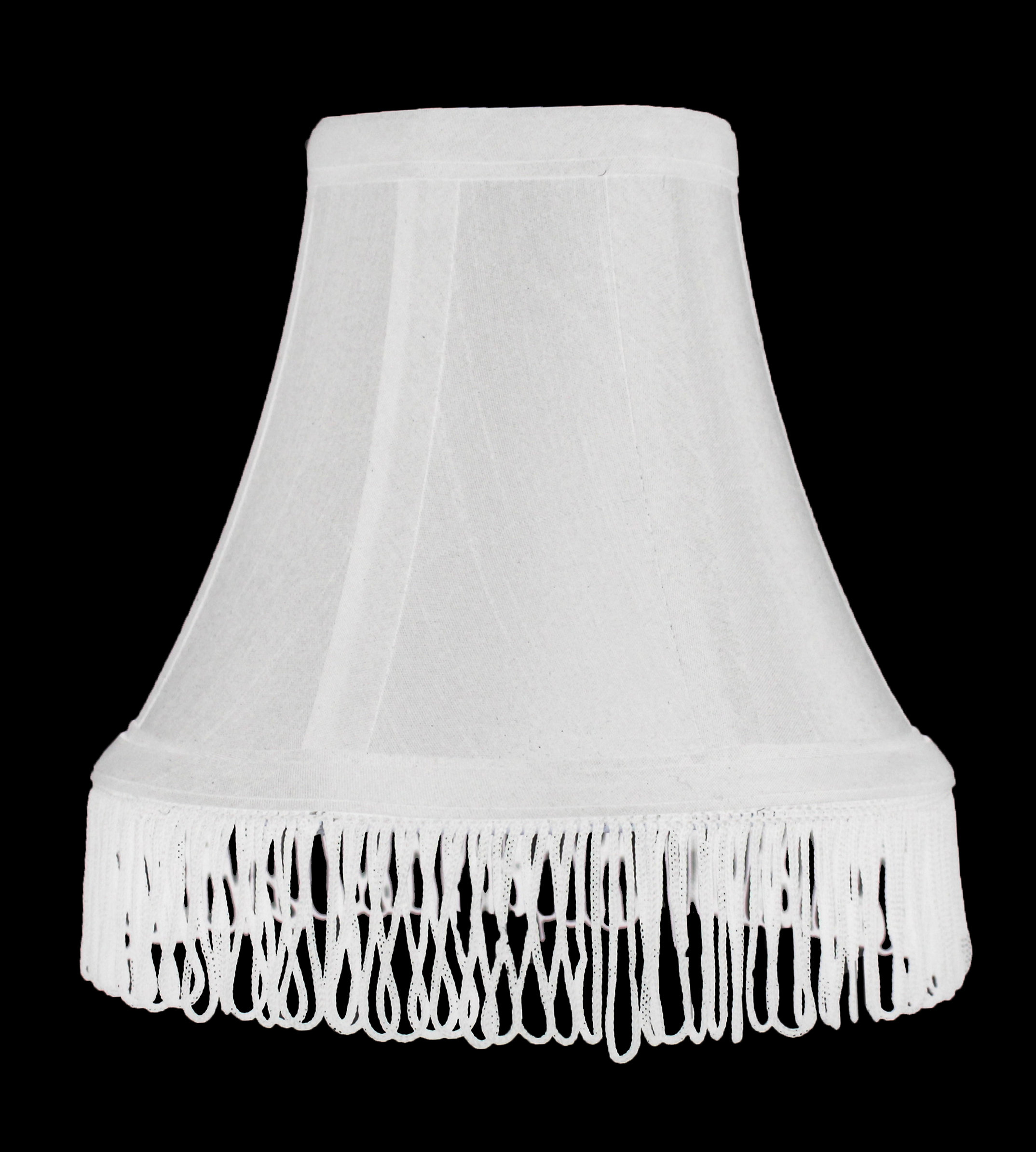 Bell Shade Dangling Beads Beige Fabric Lamp Shade Small Bulb 5/"tall 3/"top 6/"base