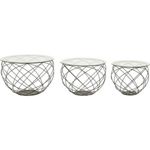 3-tlg. Couchtisch-Set Wire Grid von KARE Design