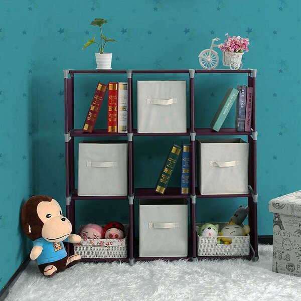 Weccacoe DIY 9 Cube Storage Closet Organizer Cabinet Step Bookcase By Rebrilliant