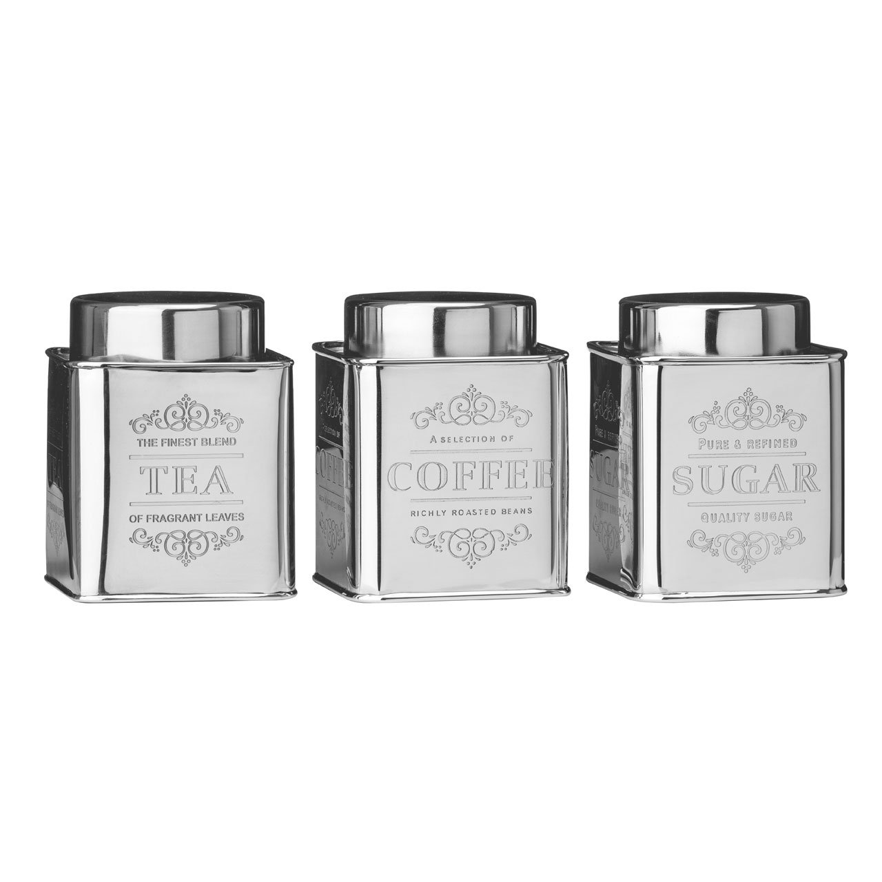 Castleton Home Chai 3 Piece Tea Coffee Sugar Stainless Steel Castleton Home Chai 3 Piece Tea Coffee Sugar Stainless Steel Canister Set Reviews Wayfair Co Uk