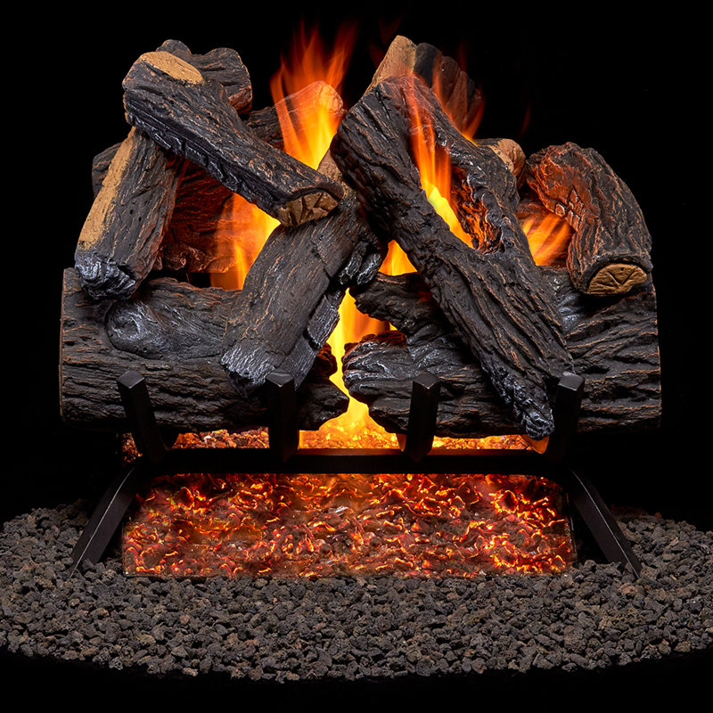 Duluth Forge Heartland Oak Vented Natural Gas Fireplace Log Set