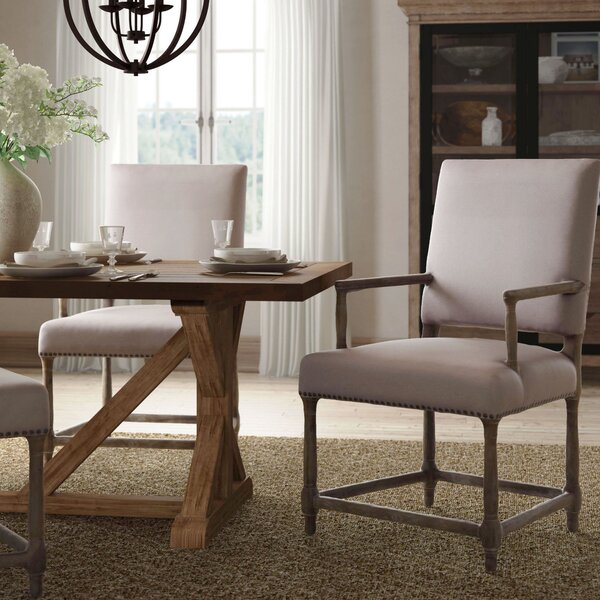 Fleur Linen Upholstered Arm Chair In Taupe By Ophelia & Co.