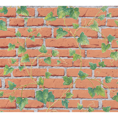 Corum Wood Brick 33' L x 21" W Wallpaper Roll Red Barrel Studio Color: Brick Red